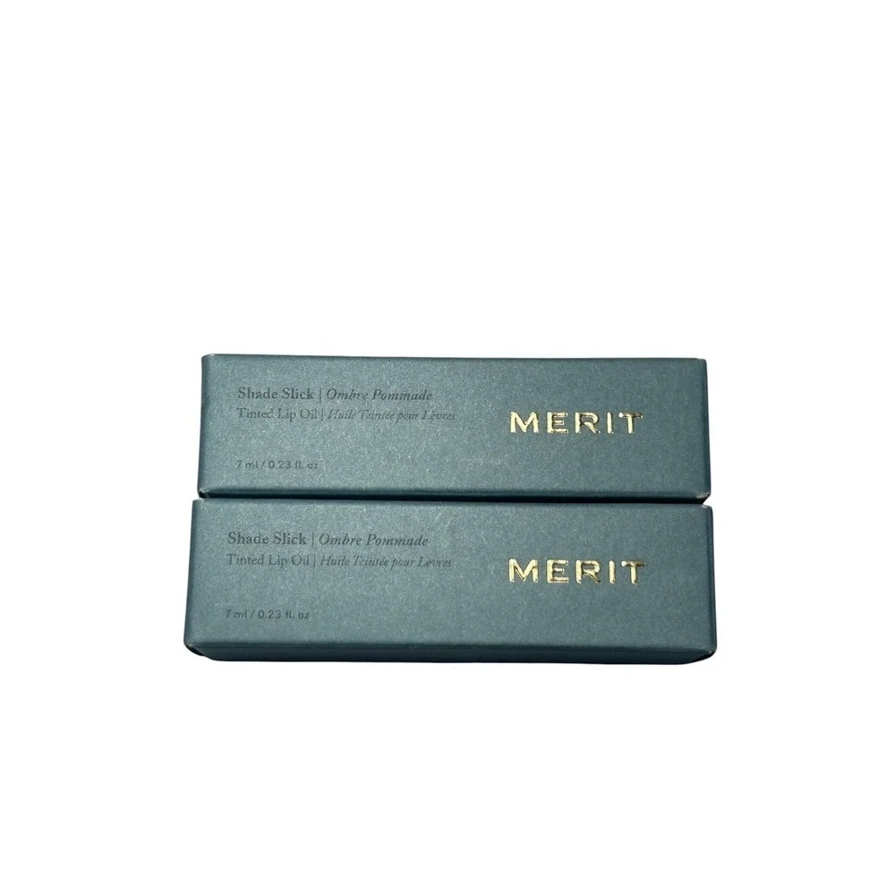 Lot Of 2-MERIT‎ Shade Slick Tinted Lip Oil Ombre All Natural